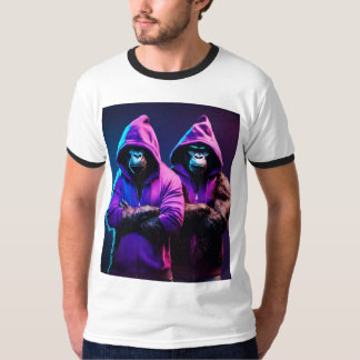 サル付きメンズT怒シャツ Tシャツ