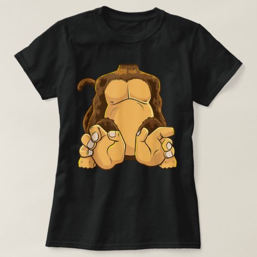 サル体衣装ヘッドレスチンパンジーおもしろいサル Tシャツ (デザイン正面)