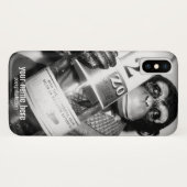 サル保持ボトル白黒撮影 Case-Mate iPhoneケース (裏面(横))