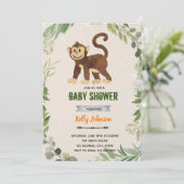 サル動物園のテーマパーティー招待状 招待状 (スタンド正面)