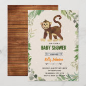 サル動物園のテーマパーティー招待状 招待状 (正面/裏面)