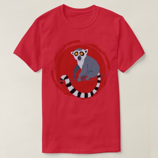 サル動物園キーパーギフト動物キツネザル Tシャツ (デザイン正面)