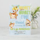 サル参照モンキー2男の子の誕生日招待状。 招待状 (スタンド正面)