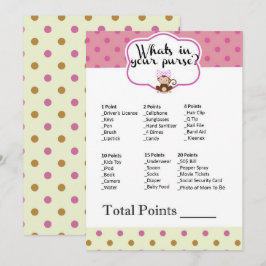 サル娘のベビーシャワー What's in Your Purse ゲーム 招待状