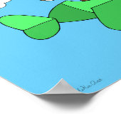 サル子供部屋プリントかわいいハッピーモンキー機上 ポスター (角)