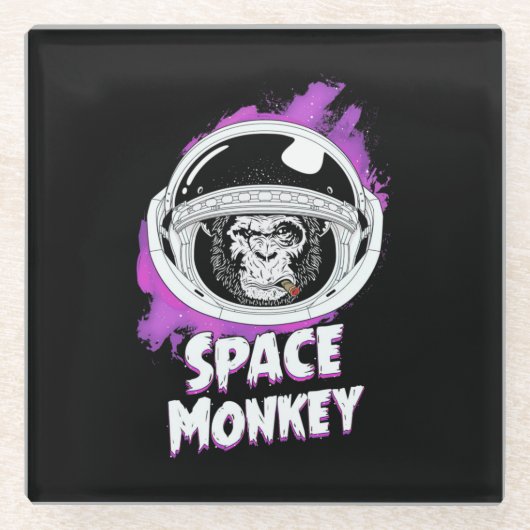 サル宇宙サル ガラスコースター (正面)