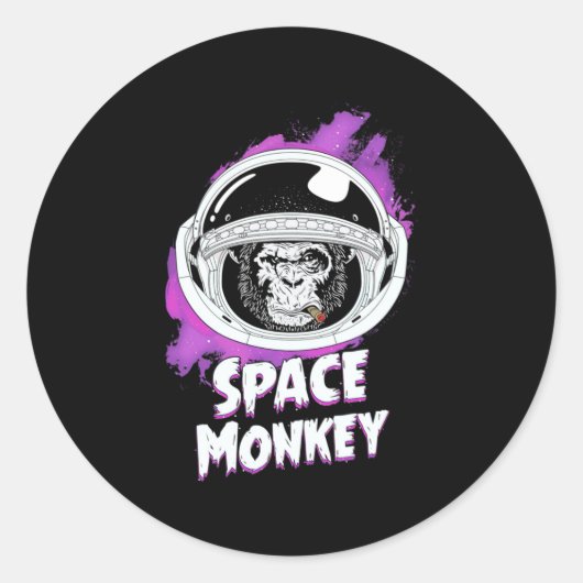 サル宇宙サル ラウンドシール (正面)