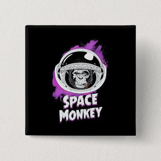 サル宇宙サル 缶バッジ (正面)