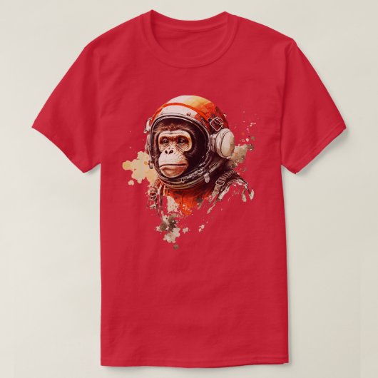 サル宇宙飛行士4 Tシャツ (デザイン正面)