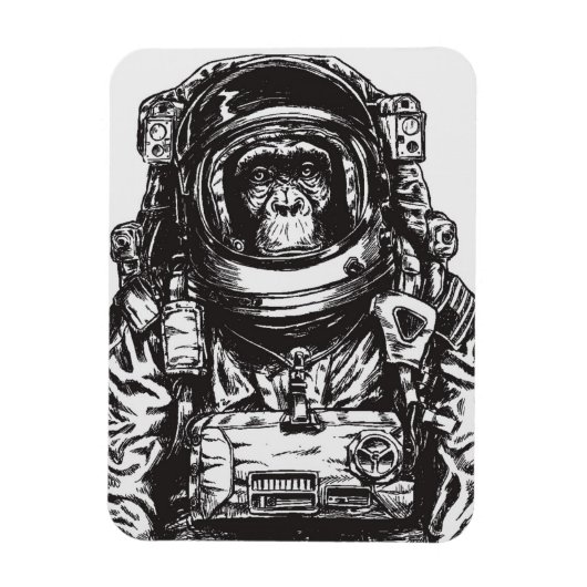 サル宇宙飛行士 マグネット (縦)
