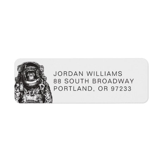 サル宇宙飛行士 |名前の追加 ラベル (正面)