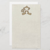 サル座って楽しそうなかわいい&かわいい 便箋 (正面/裏面)