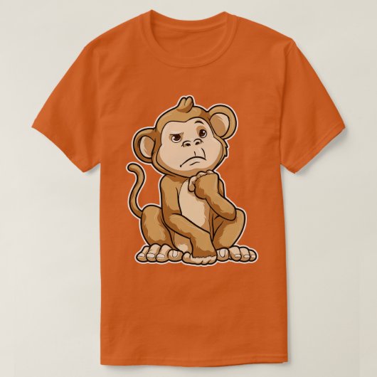 サル思慮深い Tシャツ (デザイン正面)