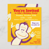 サル招待状による子どもの誕生会 (正面/裏面)