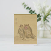 サル日本の二葉はがき ポストカード (スタンド正面)