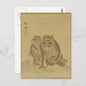 サル日本の二葉はがき ポストカード (正面/裏面)