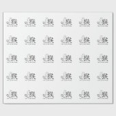 サル書道スケッチ ラッピングペーパー (フラット)