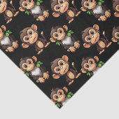 サル柄デザイン ブラック 薄葉紙 (詳細)