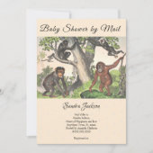 サル男女兼用ジャングル赤ちゃんシャワーbyメール 招待状 (正面)