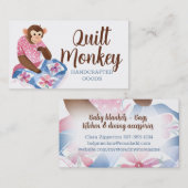 サル裁縫キルトキルターキルティングシーストレス 名刺 (正面/裏面)