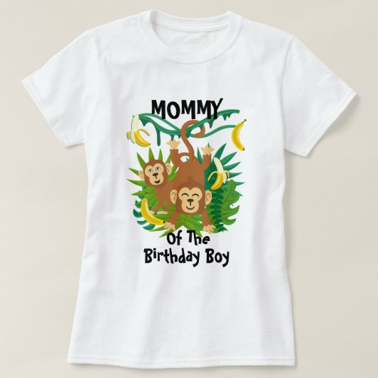 サル誕生日シャツモンマイモンキー誕生日 Tシャツ (デザイン正面)