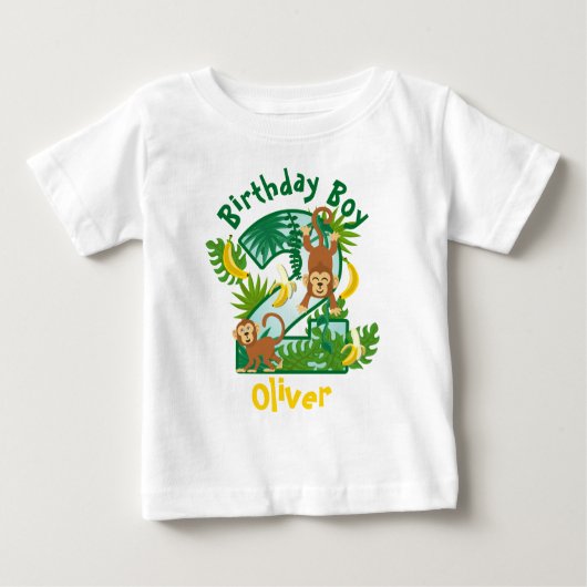 サル誕生日シャツ セカンドサル 誕生日少年 ベビーTシャツ (正面)