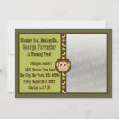 サル誕生日写真 招待状 (正面)