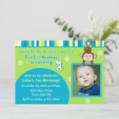 サル誕生日招待状5x7フォトカード 招待状 (スタンド正面)