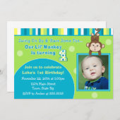 サル誕生日招待状5x7フォトカード 招待状 (正面/裏面)