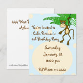 サル誕生日招待状 招待状 (正面/裏面)