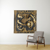 サル金ゴールドと黒い装飾枠 タペストリー (インサイチュ(横))