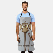 サル間抜けとテンジウムシ エプロン (着用した状態)