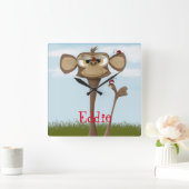 サル間抜けとテンジウムシ スクエア壁時計 (ホーム)