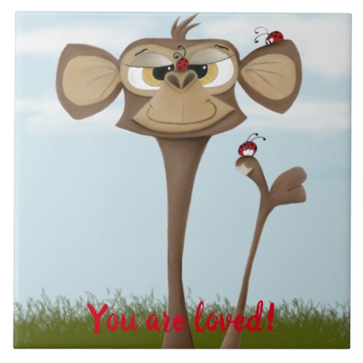 サル間抜けとテンジウムシ タイル (正面)