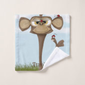 サル間抜けとテンジウムシ バスタオルセット (ウォッシュタオル)