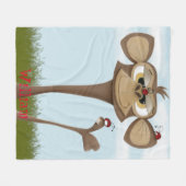 サル間抜けとテンジウムシ フリースブランケット (正面(横))