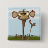 サル間抜けとテンジウムシ 缶バッジ (正面)