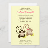 サル間抜けの5時間365日ブライダルシャワーへの招待 招待状 (正面/裏面)