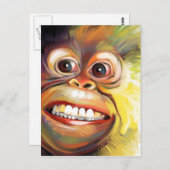 サル顔はがき ポストカード (正面/裏面)