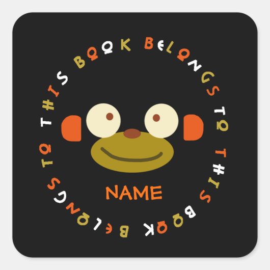 サル顔シール スクエアシール (正面)