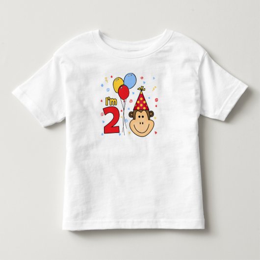 サル顔2nd誕生日 トドラーTシャツ (正面)