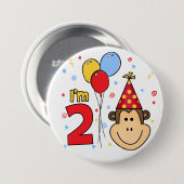 サル顔2nd誕生日 缶バッジ (正面&裏面)