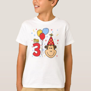 サル顔3歳の誕生日 Tシャツ