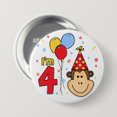 サル顔4th誕生日 缶バッジ (正面&裏面)