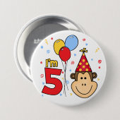 サル顔5th誕生日 缶バッジ (正面&裏面)