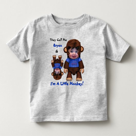サル顔（男の子のための幼児のシャツ） トドラーTシャツ (正面)