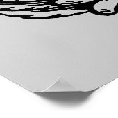 サル飛んでいるのポおもしろいスターユーモア ポスター (角)