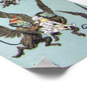 サル飛んでいるの色 ポスター (角)