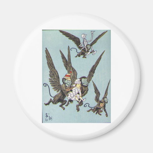 サル飛んでいるの色 マグネット (正面)