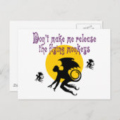 サル飛んでいるはがき ポストカード (正面/裏面)